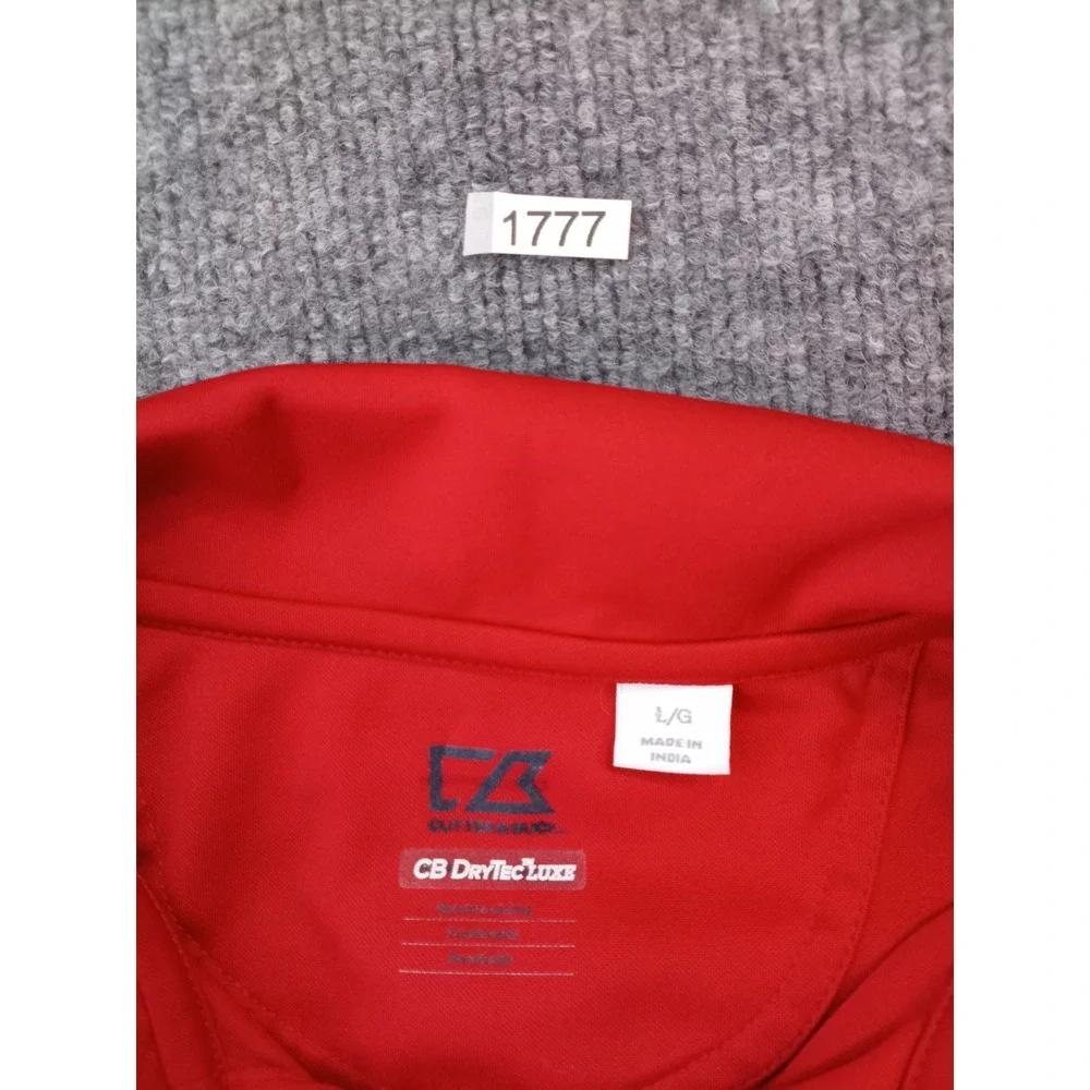 Cutter & Buck CB DryTec Luxe Polo Shirt Men's Large Red Performance Golf